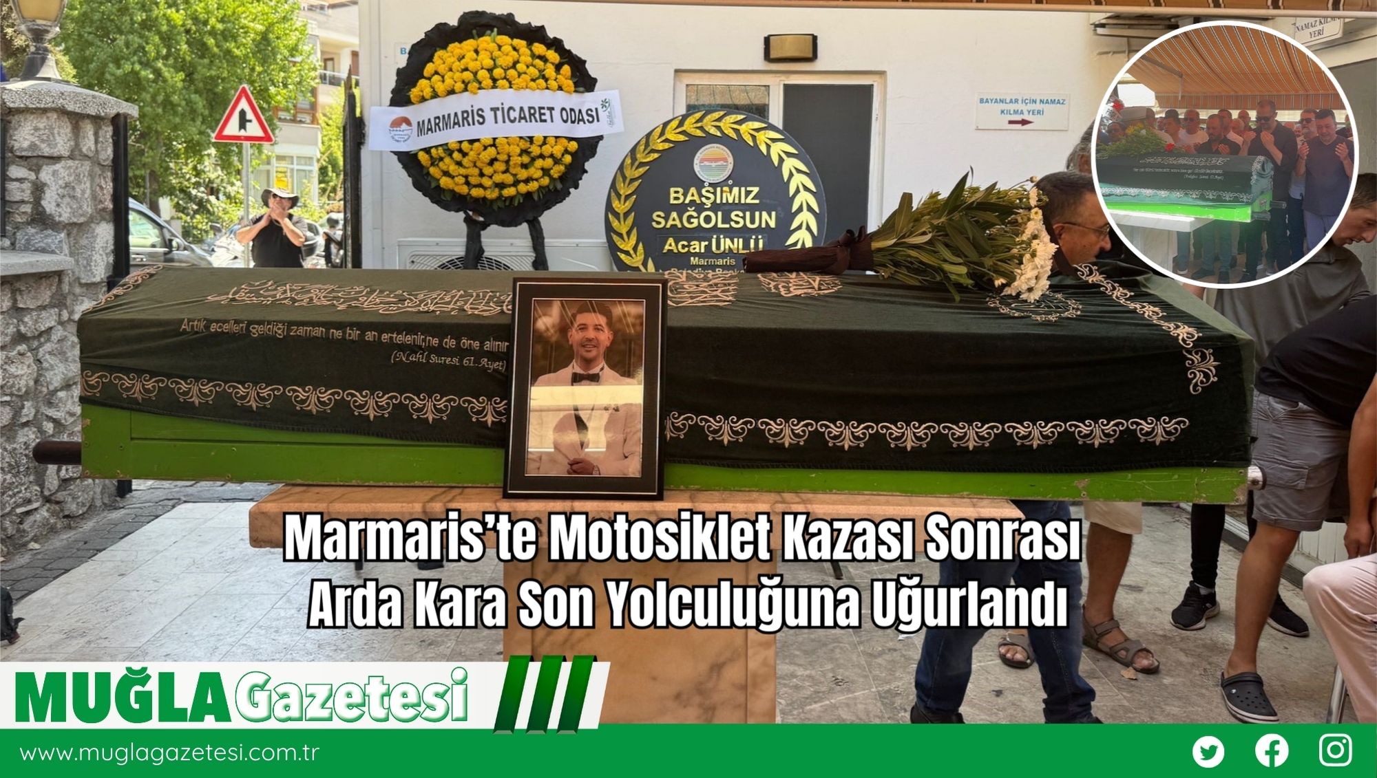 Marmaris’te Motosiklet Kazası Sonrası Arda Kara Son Yolculuğuna Uğurlandı