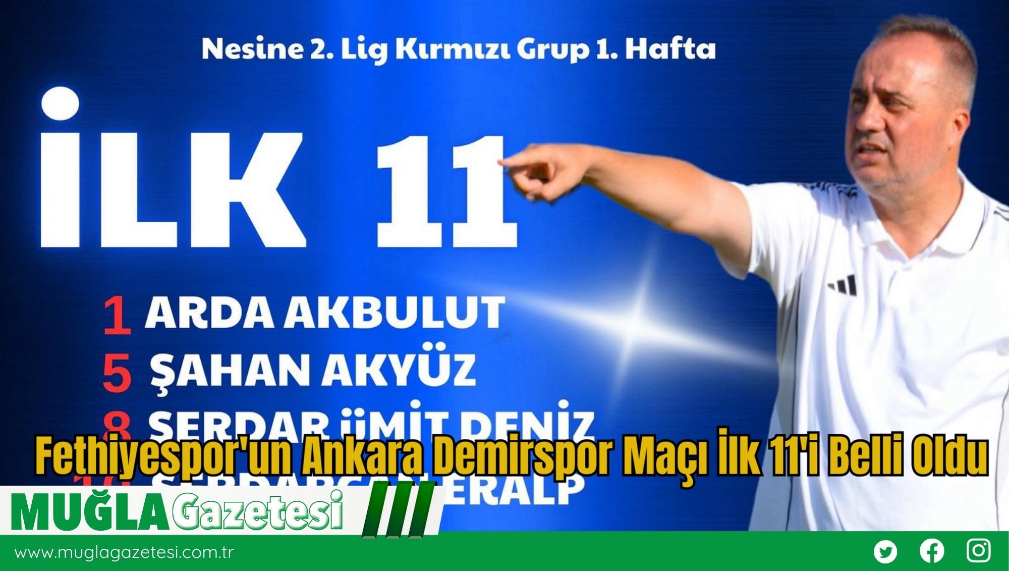 Fethiyespor'un Ankara Demirspor Maçı İlk 11'i Belli Oldu