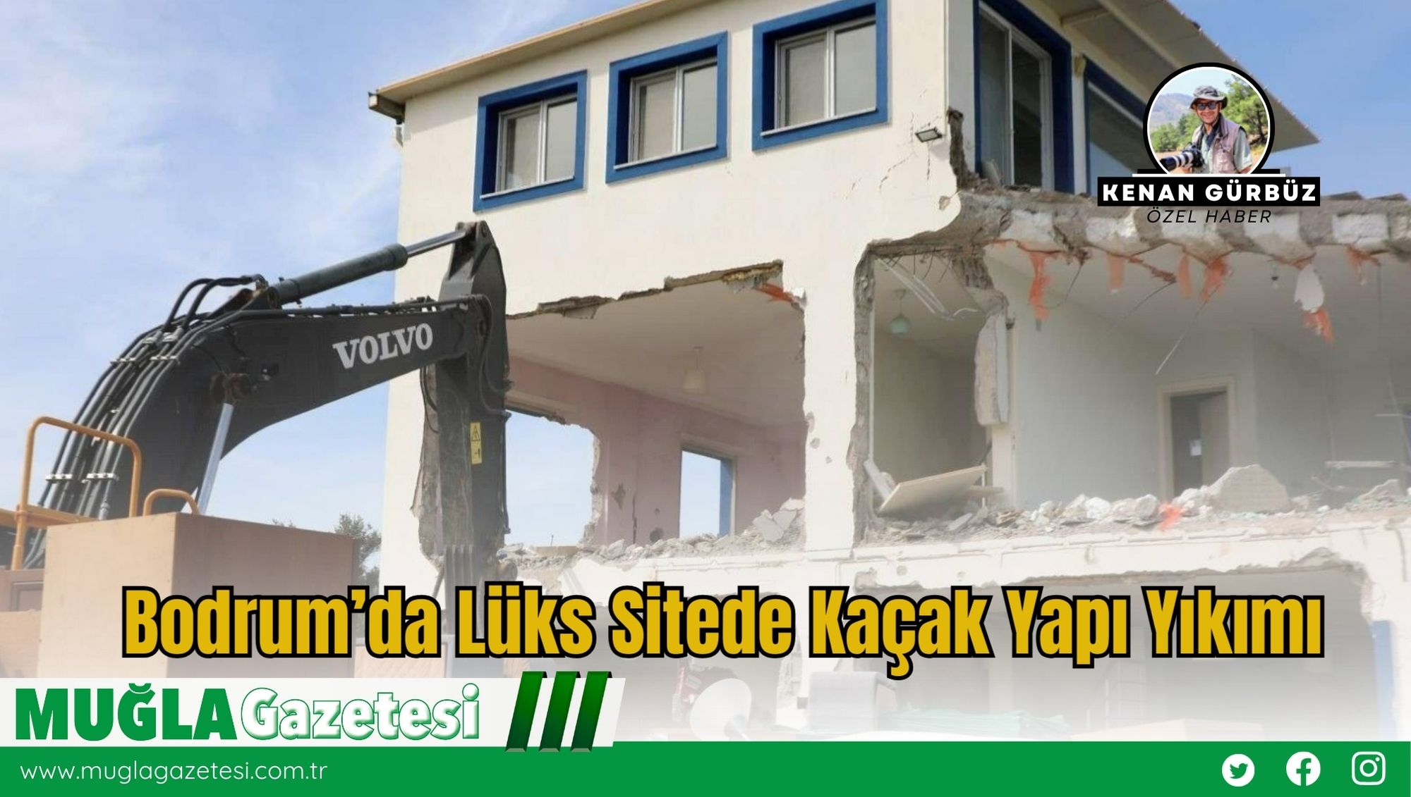 Bodrum’da Lüks Sitede Kaçak Yapı Yıkımı