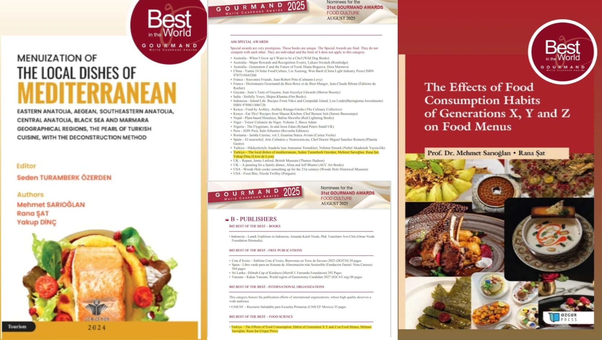 Türkiye İçin Büyük Gurur: Gastronomi Alanında İki Kitaba Dünya Çapında Ödül