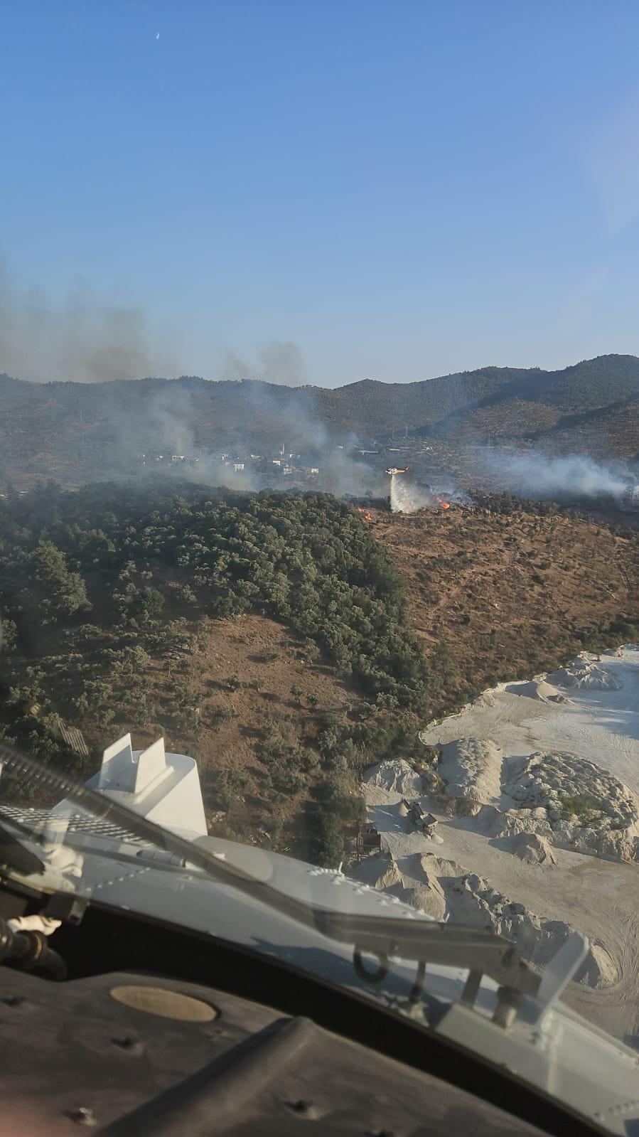 Milas'ta Makilik Alanda Yangın: Alevler Rüzgarla Büyüyor