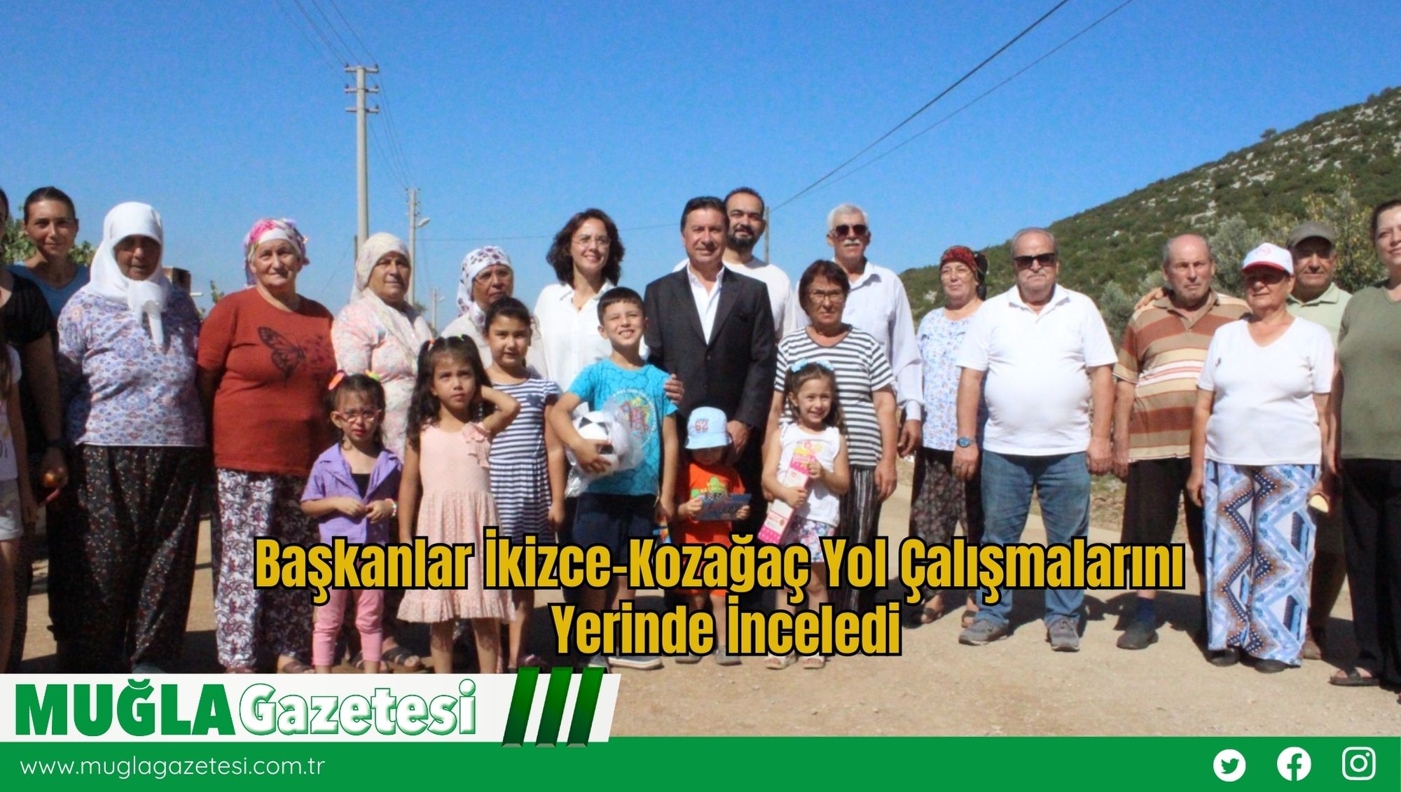 Başkanlar İkizce–Kozağaç Yol Çalışmalarını Yerinde İnceledi