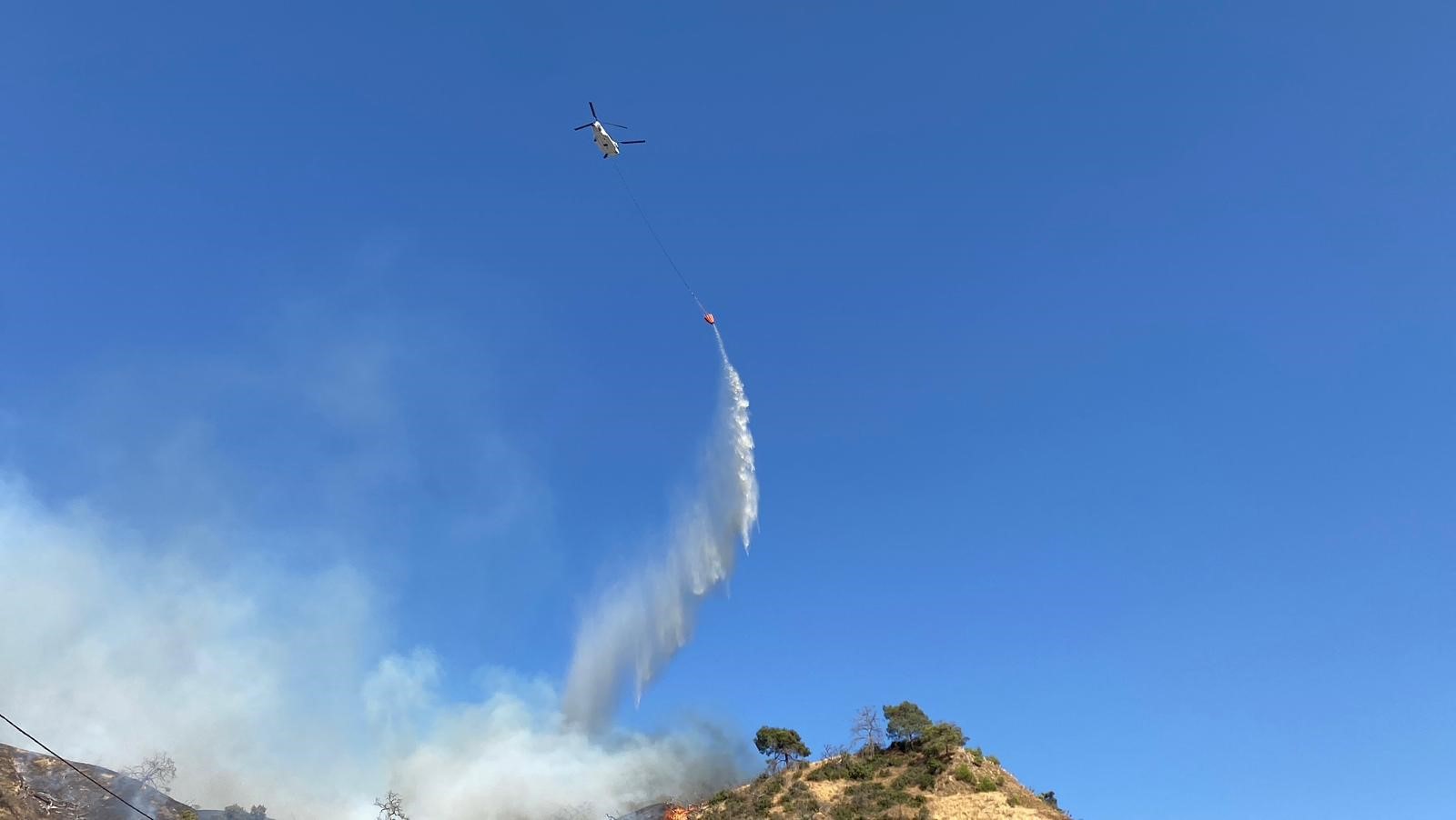 Aydın’daki Yangında Havadan ve Karadan Müdahaleler Sürüyor