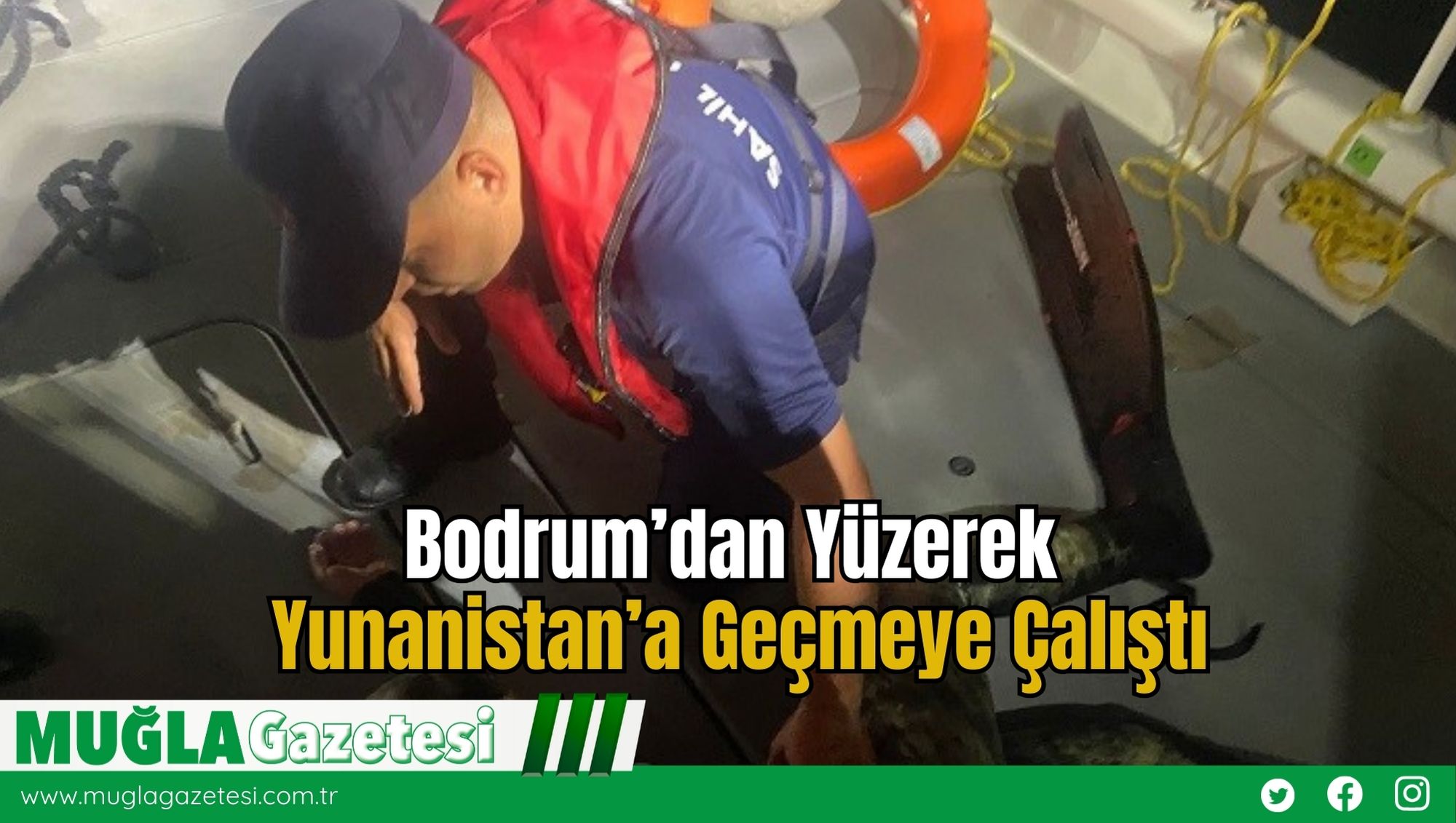 Bodrum’dan Yüzerek Yunanistan’a Geçmeye Çalıştı