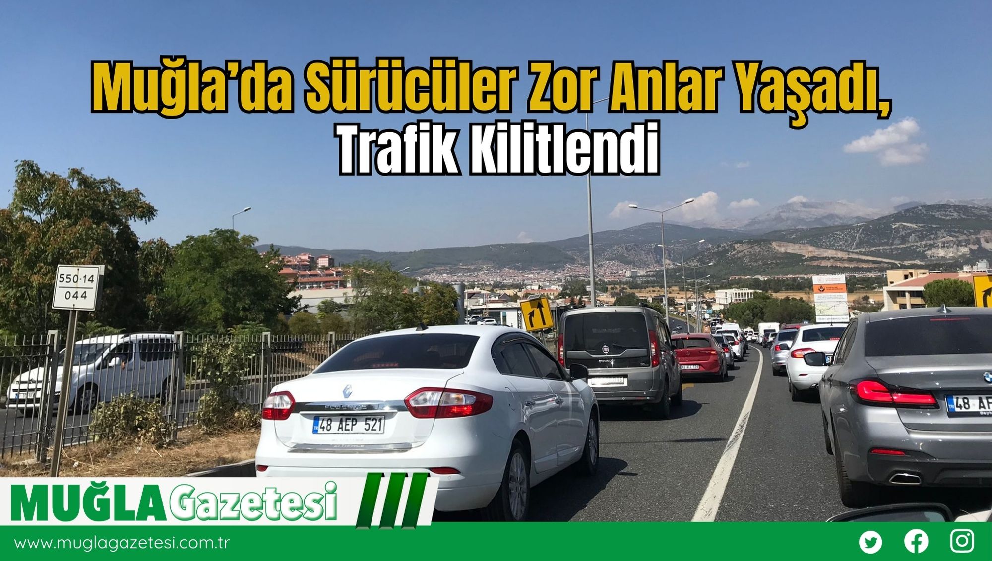 Muğla’da Sürücüler Zor Anlar Yaşadı, Trafik Kilitlendi