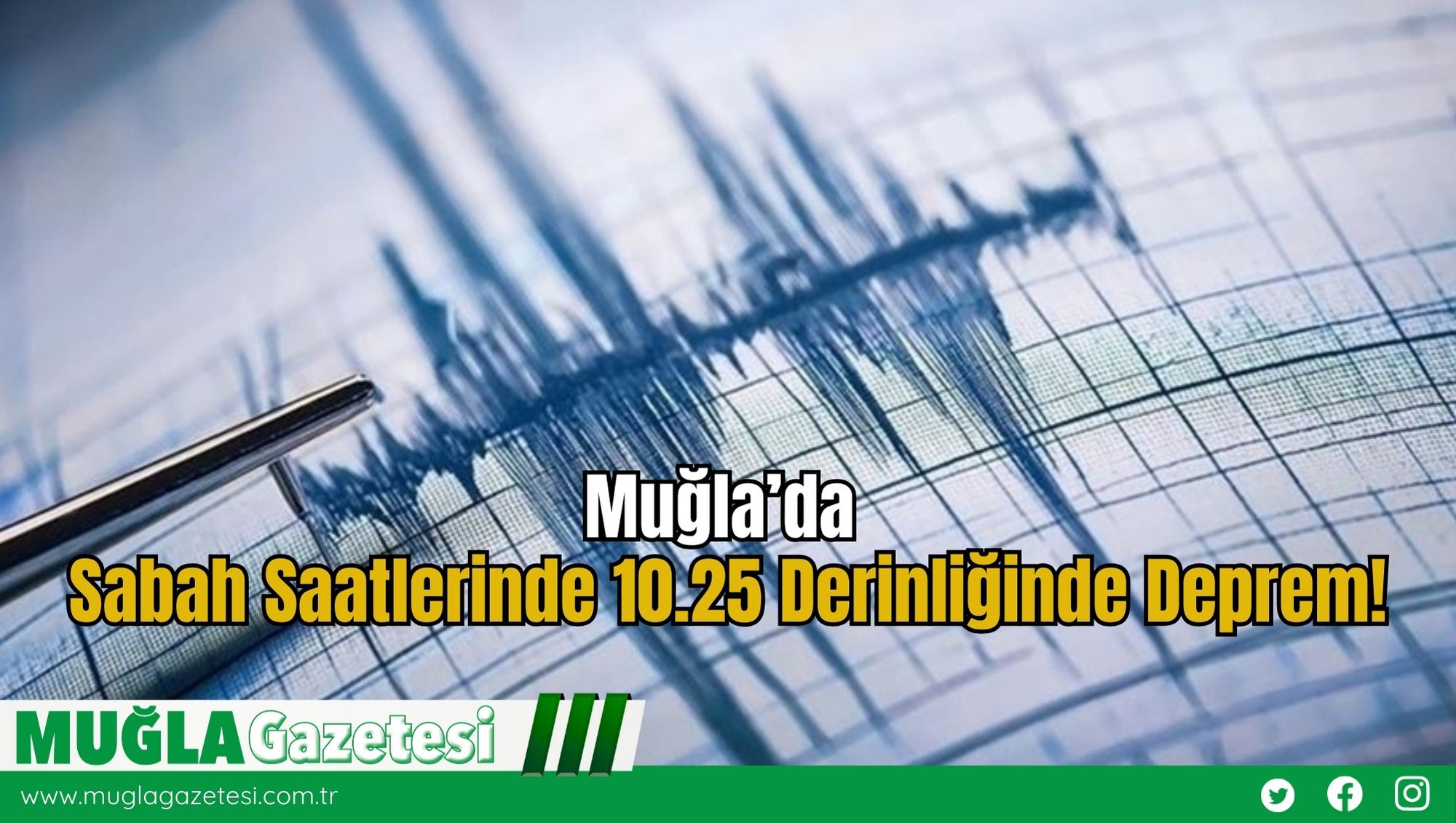 Muğla’da Sabah Saatlerinde 10.25 Derinliğinde Deprem!