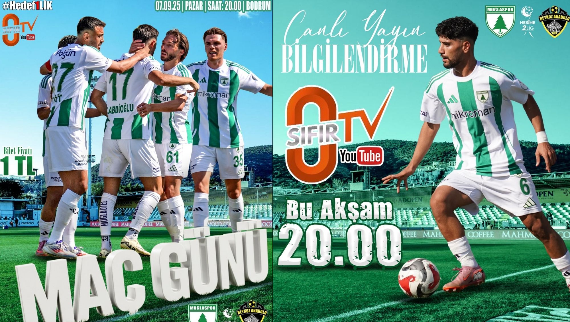 Bodrum’da Muğlaspor Maçı: 1 TL Biletle ve Canlı Yayınla Taraftarla Buluşuyor