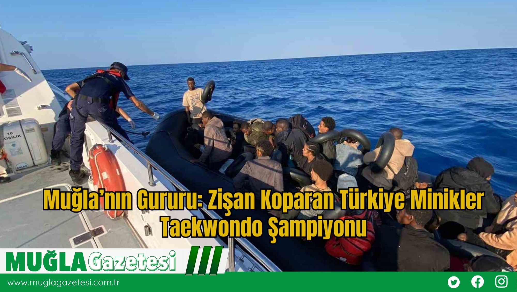 Fethiye Açıklarında Arızalanan Lastik Bottaki 36 Düzensiz Göçmen Kurtarıldı