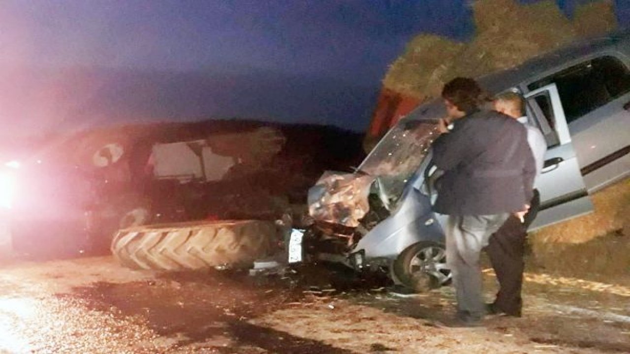 Traktörle otomobil çarpıştı: 1 ölü, 1 yaralı