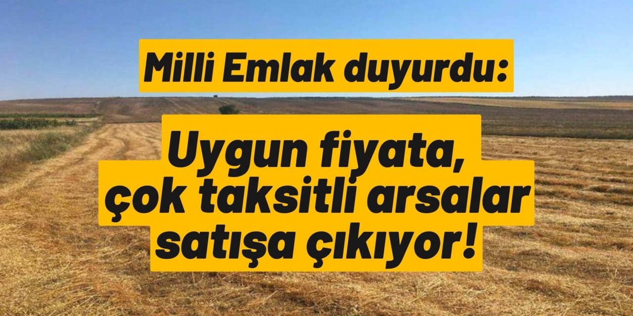 Milli Emlak duyurdu: Uygun fiyata, çok taksitli arsalar satışa çıkıyor!