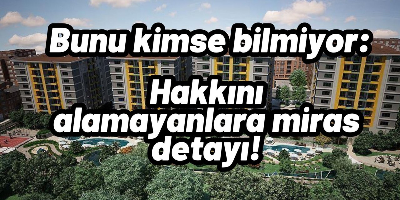 Bunu kimse bilmiyor: Hakkını alamayanlara miras detayı!