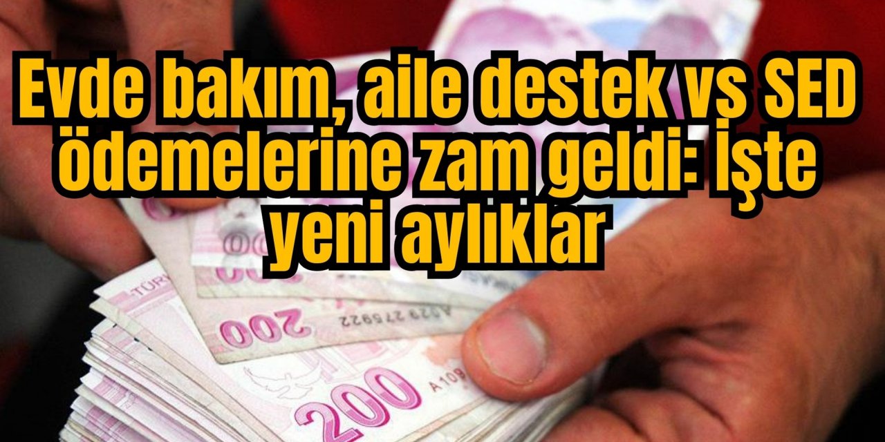 Evde bakım, aile destek vs SED ödemelerine zam geldi: İşte yeni aylıklar