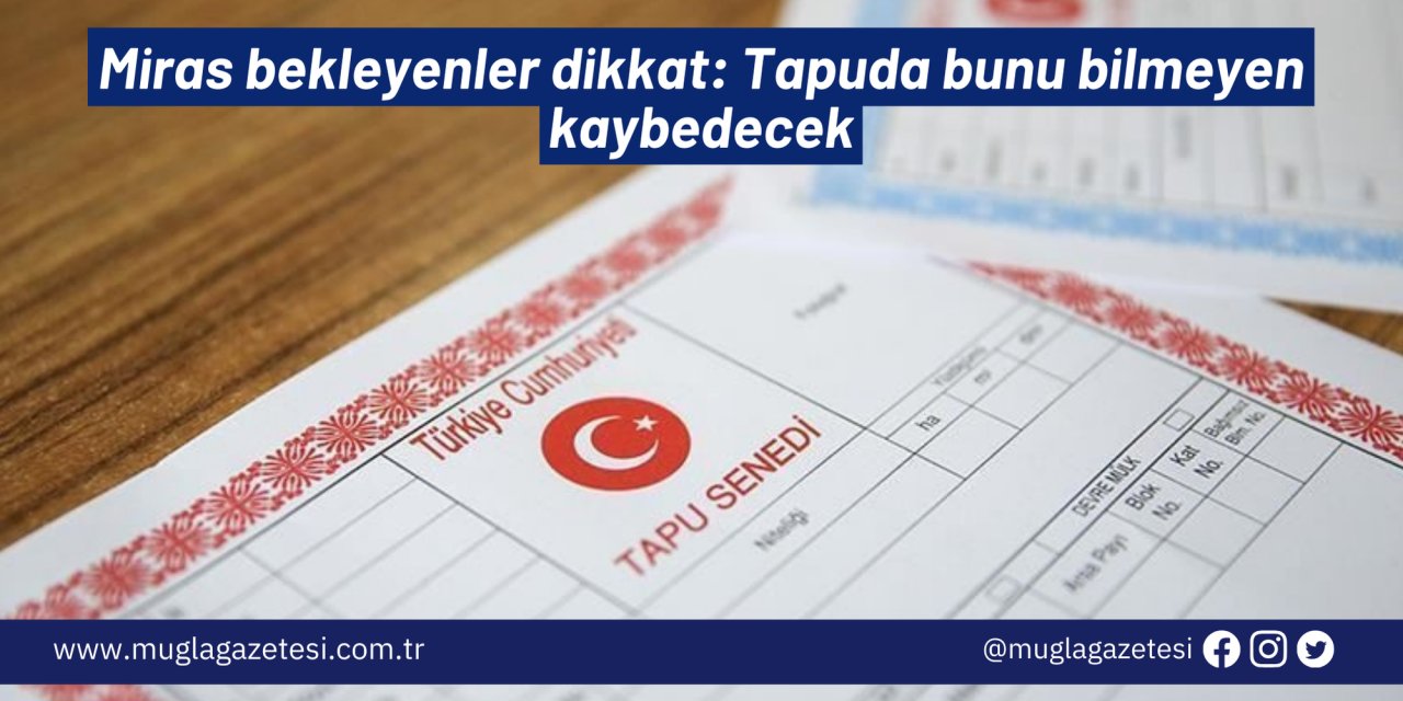 Miras bekleyenler dikkat: Tapuda bunu bilmeyen kaybedecek