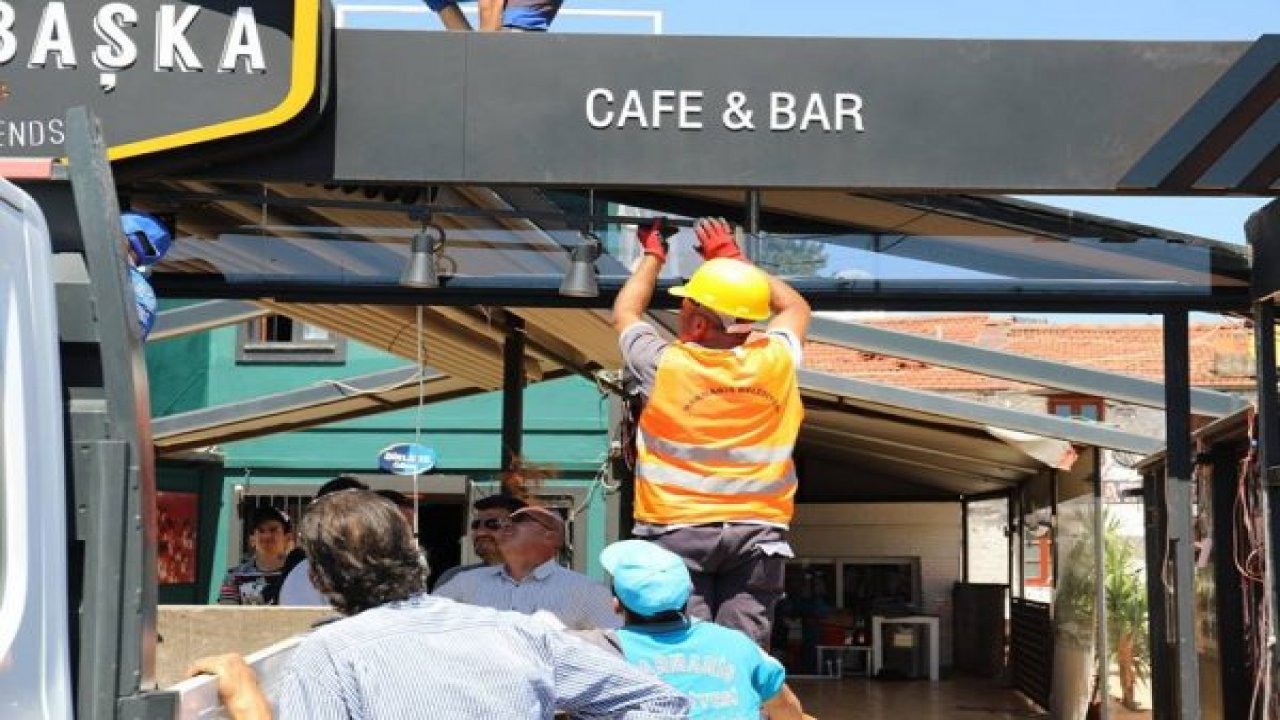 Kaçak gölgeliklere yıkım kararı