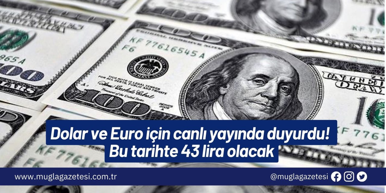 Dolar ve Euro için canlı yayında duyurdu! Bu tarihte 43 lira olacak