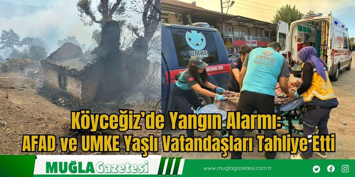 Köyceğiz’de Yangın Alarmı: AFAD ve UMKE Yaşlı Vatandaşları Tahliye Etti