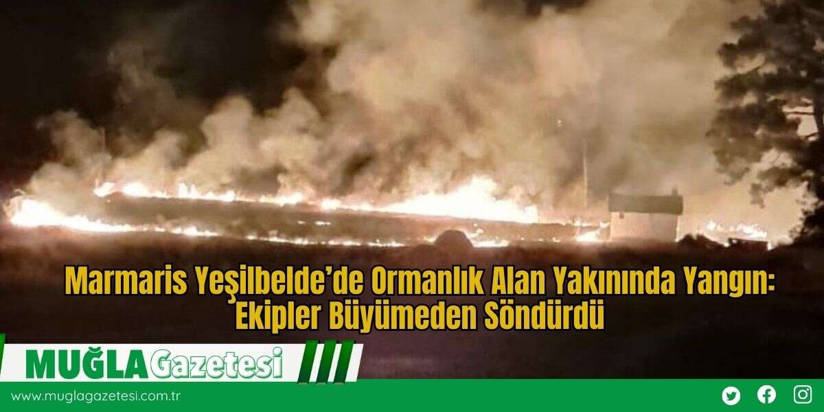 Marmaris Yeşilbelde’de Ormanlık Alan Yakınında Yangın: Ekipler Büyümeden Söndürdü