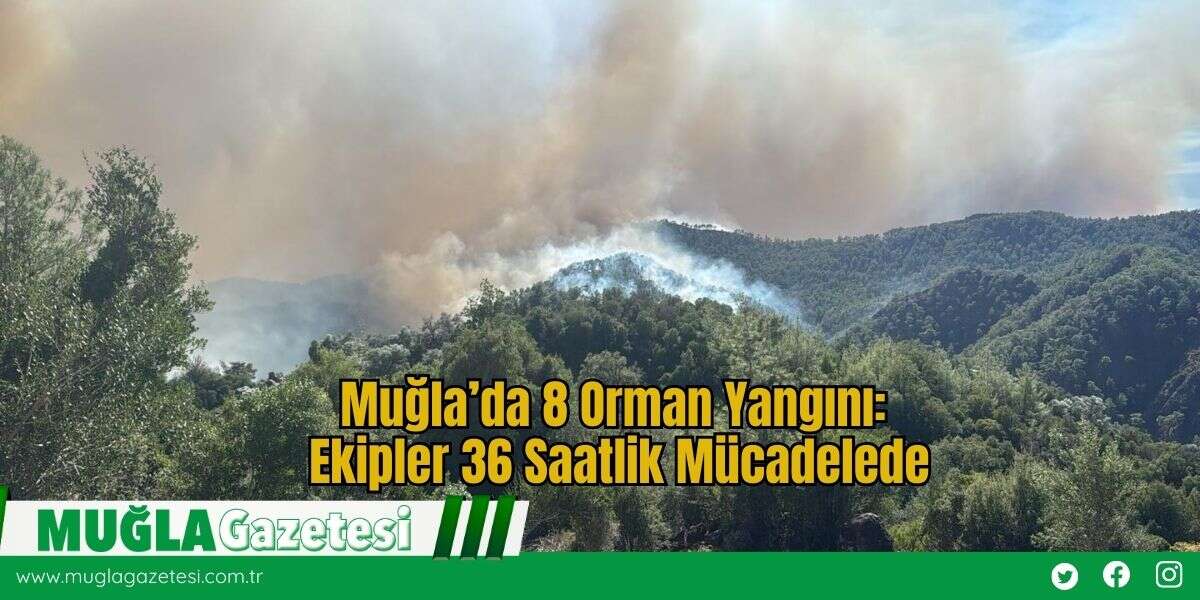 Muğla’da 8 Orman Yangını: Ekipler 36 Saatlik Mücadelede