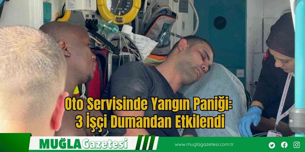 Oto Servisinde Yangın Paniği: 3 İşçi Dumandan Etkilendi