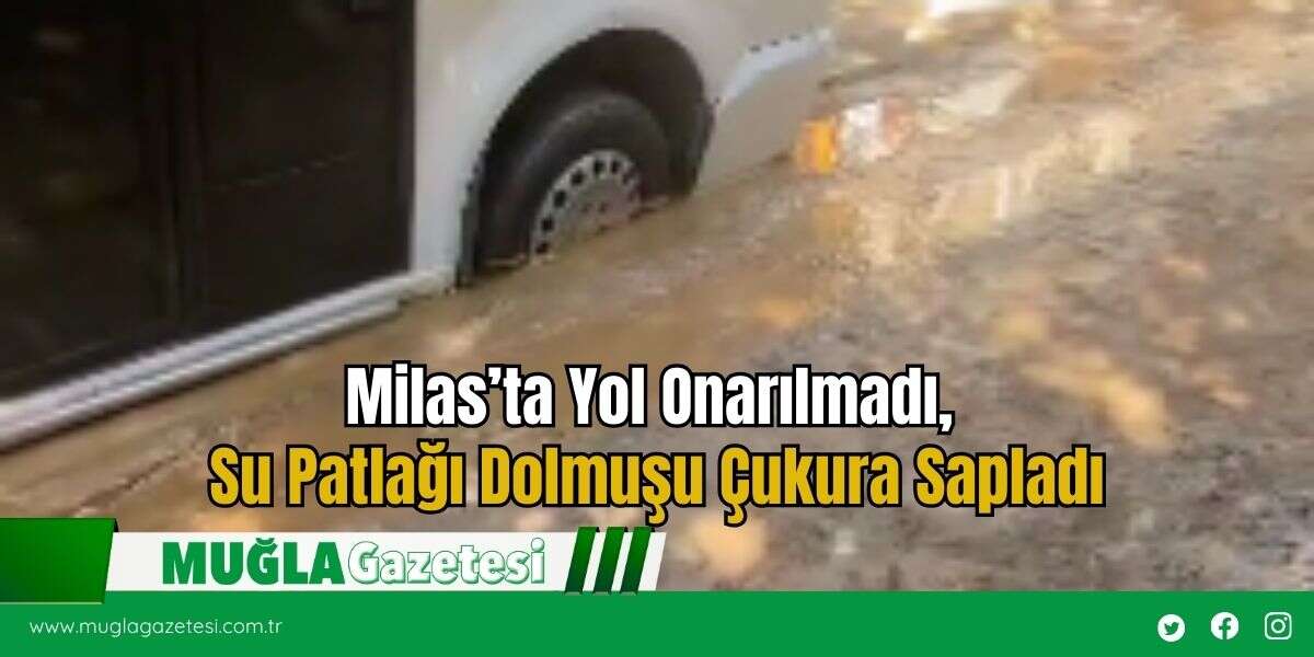 Milas’ta Yol Onarılmadı, Su Patlağı Dolmuşu Çukura Sapladı