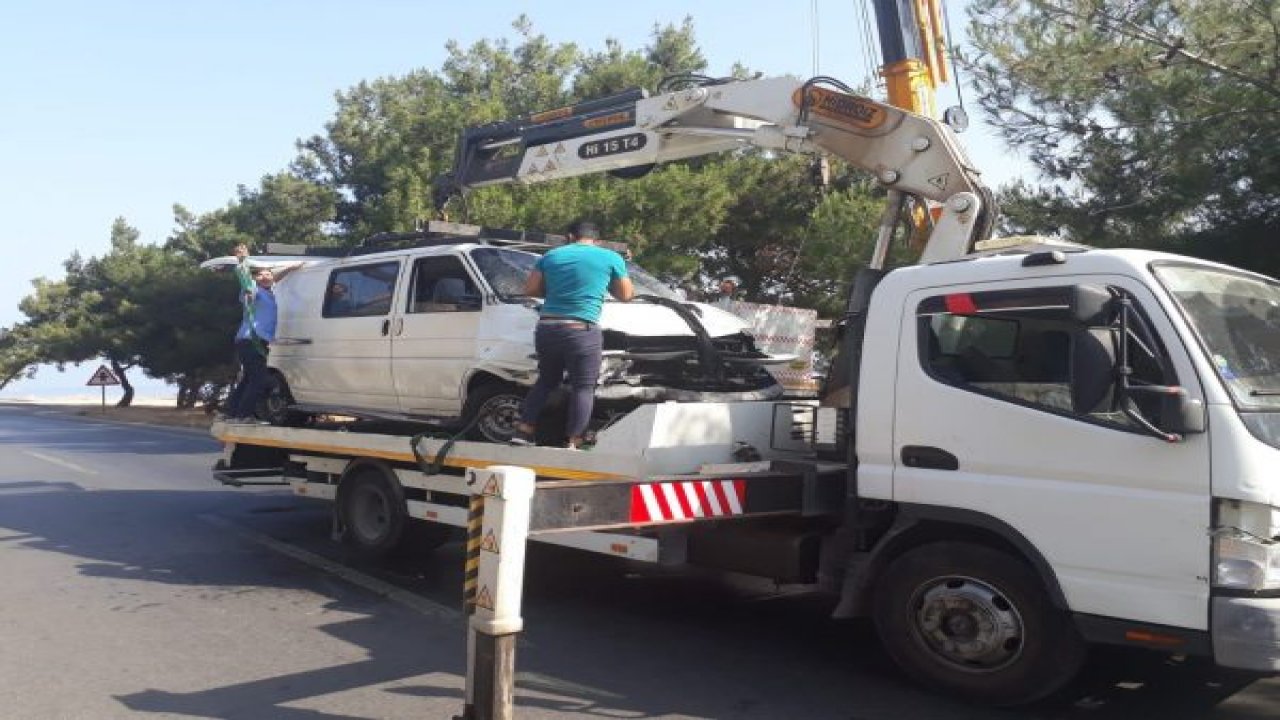 Kamyonet denize uçtu