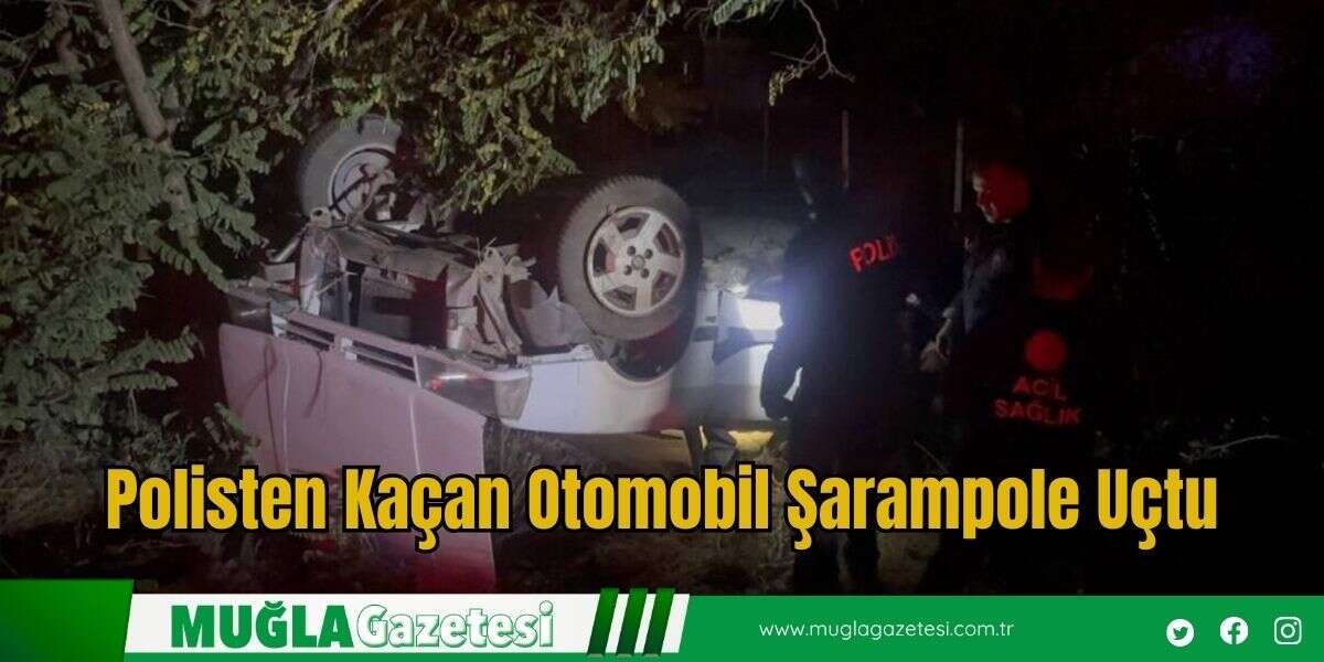 Polisten Kaçan Otomobil Şarampole Uçtu