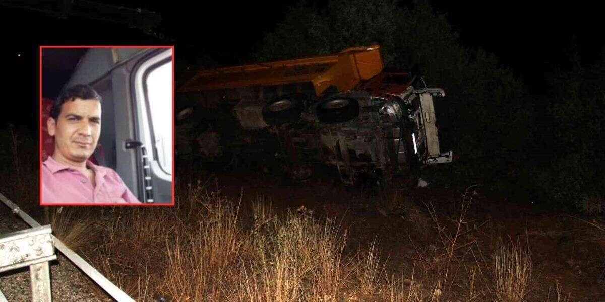 Bariyerlere Çarpıp Şarampole Devrilen Kamyonda 2 Ölü, 1 Yaralı