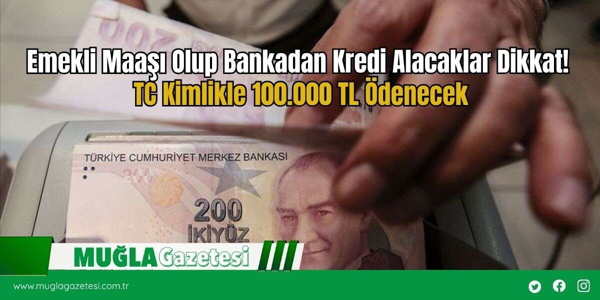 Emekli Maaşı Olup Bankadan Kredi Alacaklar Dikkat! TC Kimlikle 100.000 TL Ödenecek
