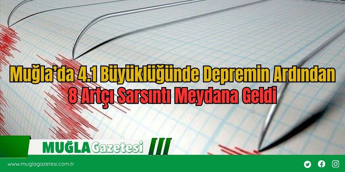 Muğla’da 4.1 Büyüklüğünde Depremin Ardından 8 Artçı Sarsıntı Meydana Geldi