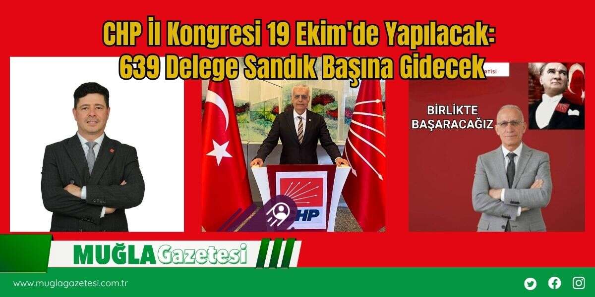 CHP İl Kongresi 19 Ekim'de Yapılacak: 639 Delege Sandık Başına Gidecek