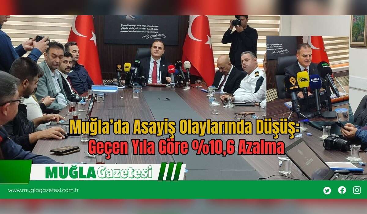 Muğla’da Asayiş Olaylarında Düşüş: Geçen Yıla Göre %10,6 Azalma