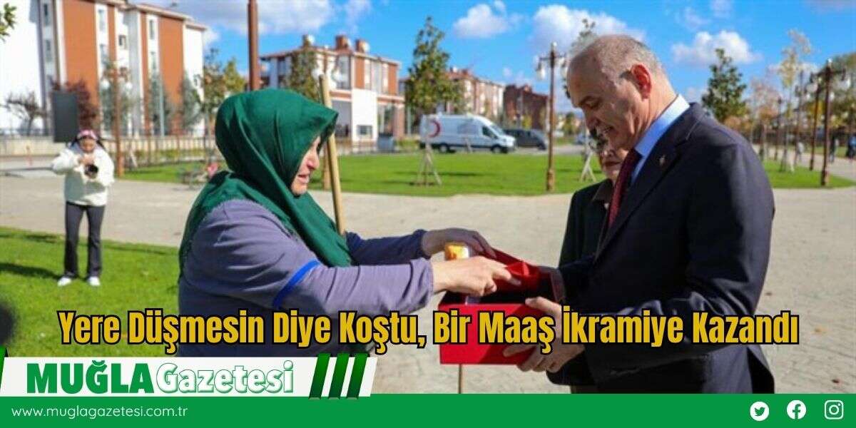 Yere Düşmesin Diye Koştu, Bir Maaş İkramiye Kazandı