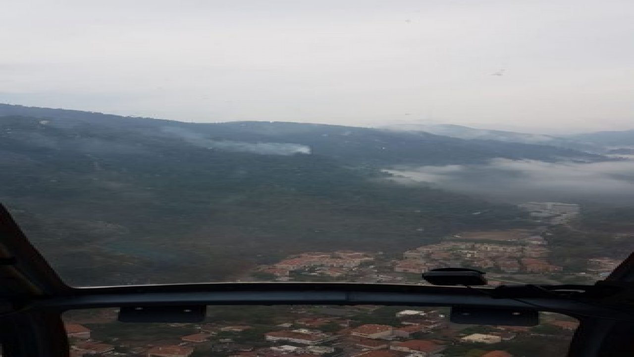 Yıldırım düşmesi sonucu yangın çıktı