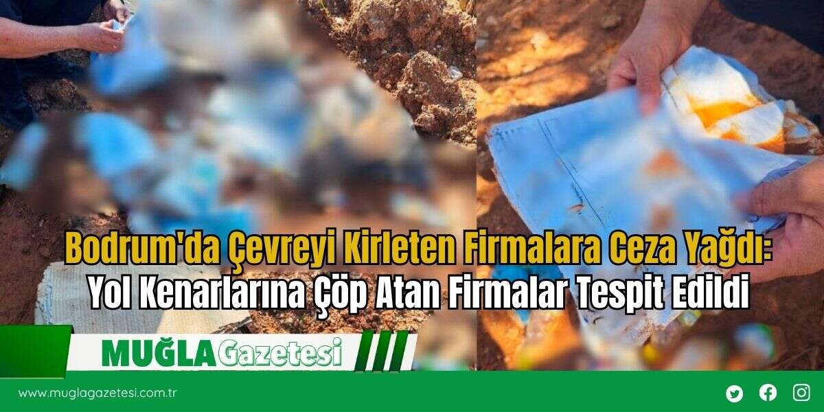 Bodrum'da Çevreyi Kirleten Firmalara Ceza Yağdı: Yol Kenarlarına Çöp Atan Firmalar Tespit Edildi