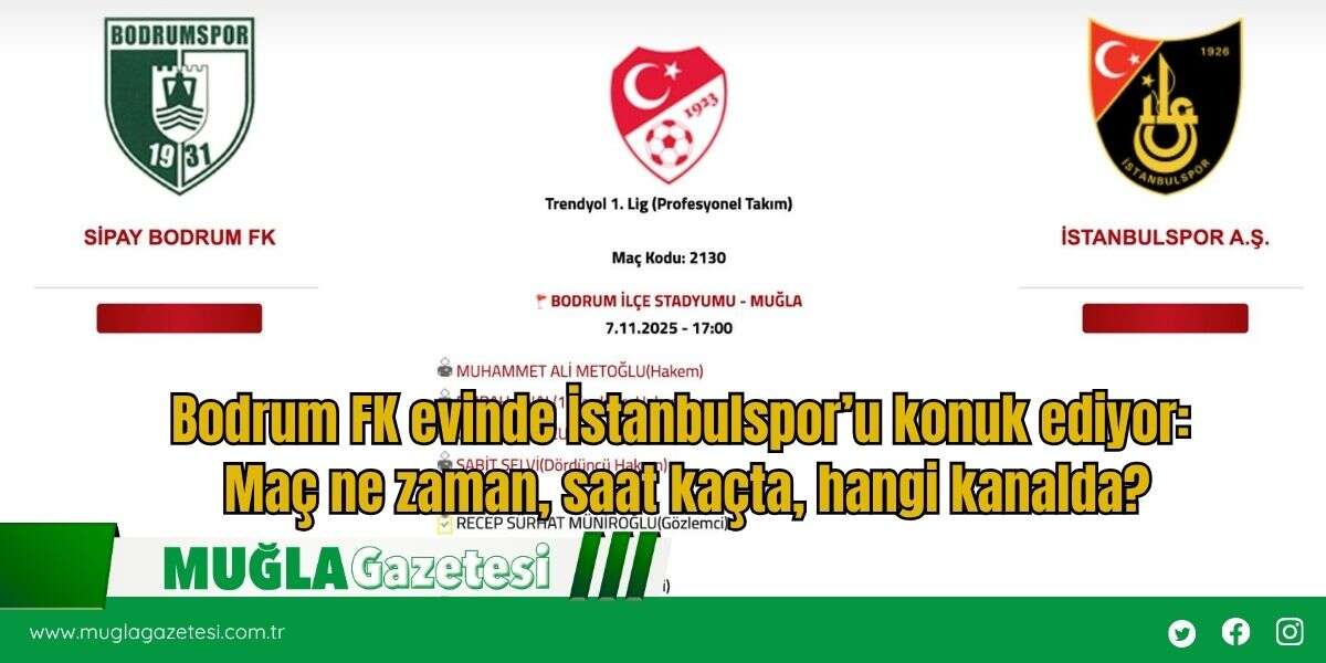Bodrum FK evinde İstanbulspor’u konuk ediyor: Maç ne zaman, saat kaçta, hangi kanalda?