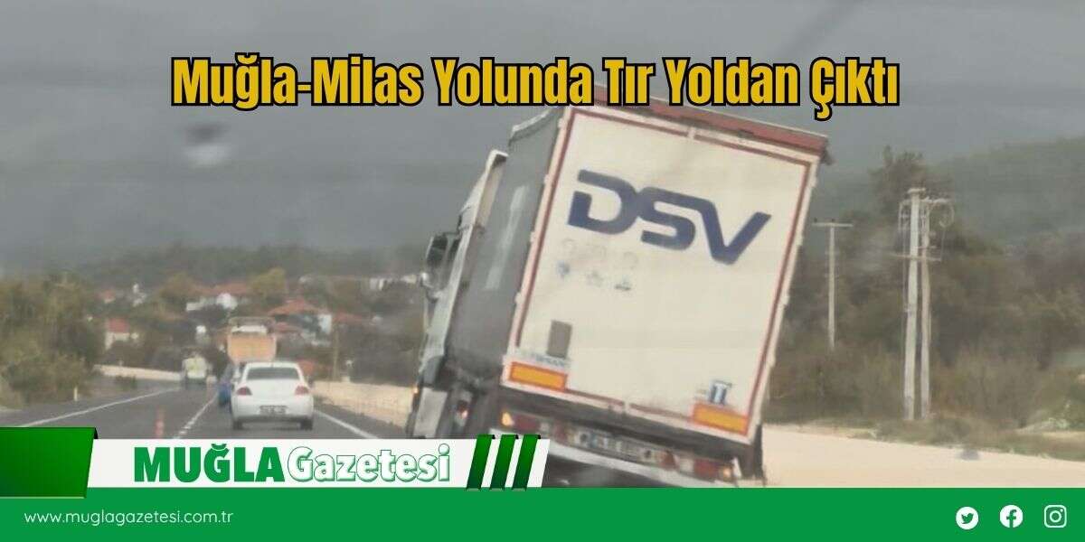 Muğla-Milas Yolunda Tır Yoldan Çıktı