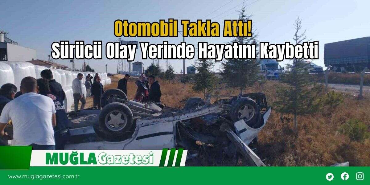 Otomobil Takla Attı! Sürücü Olay Yerinde Hayatını Kaybetti