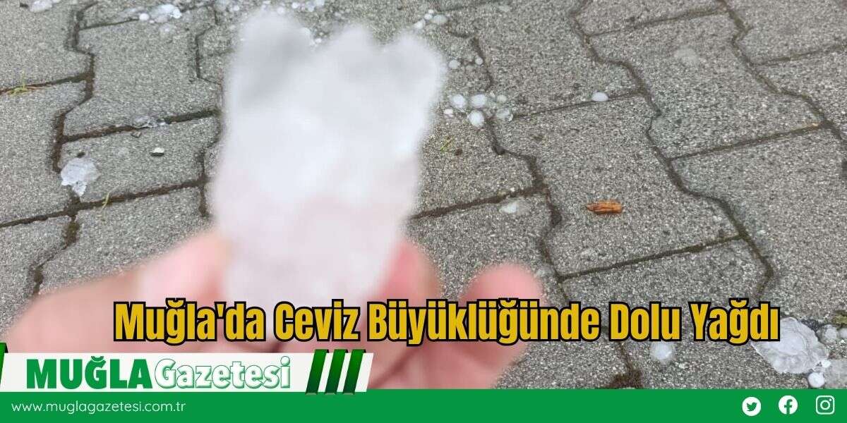Muğla'da Ceviz Büyüklüğünde Dolu Yağdı