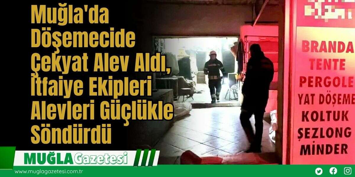 Muğla'da Döşemecide Çekyat Alev Aldı, İtfaiye Ekipleri Alevleri Güçlükle Söndürdü