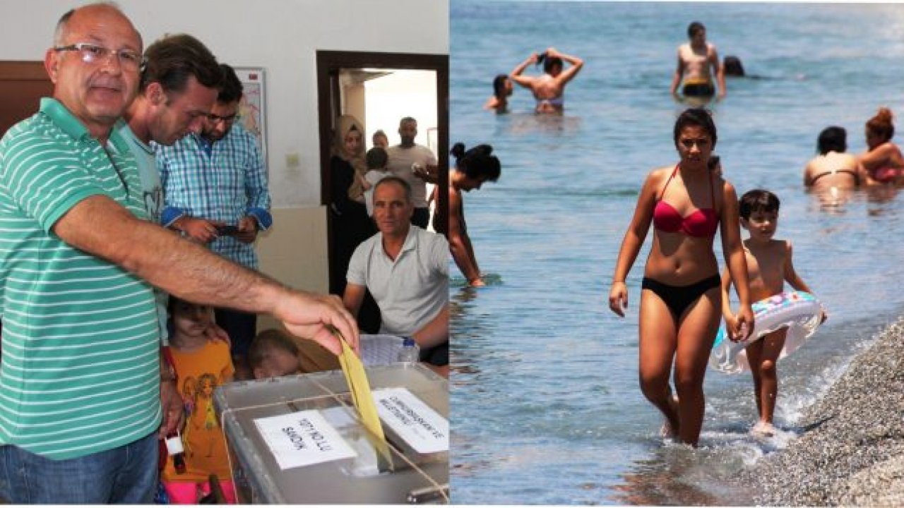 Önce oy verdiler, sonra denizde boy verdiler