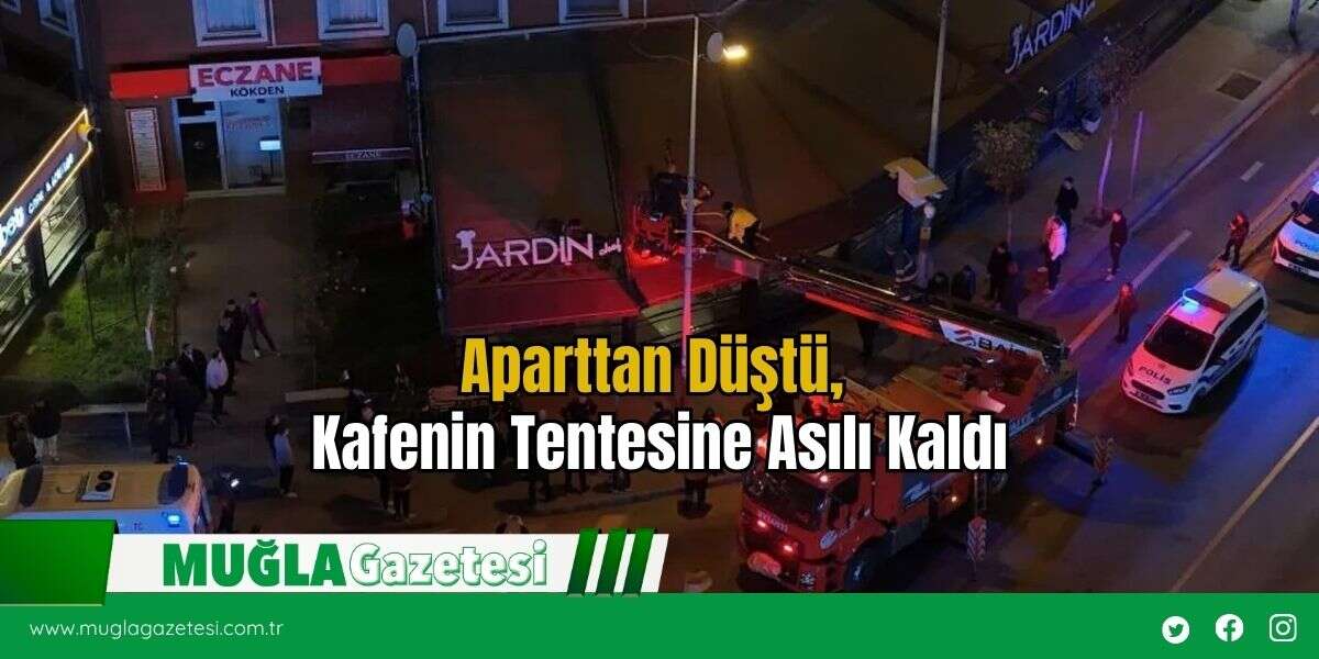 Aparttan Düştü, Kafenin Tentesine Asılı Kaldı