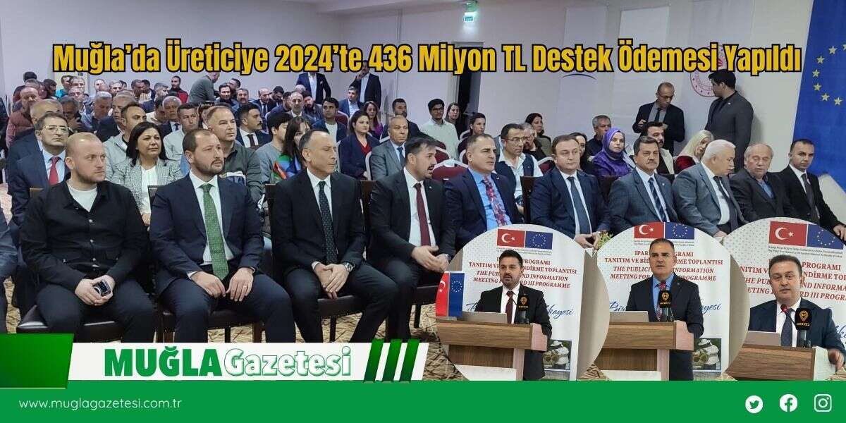 Muğla’da Üreticiye 2024’te 436 Milyon TL Destek Ödemesi Yapıldı