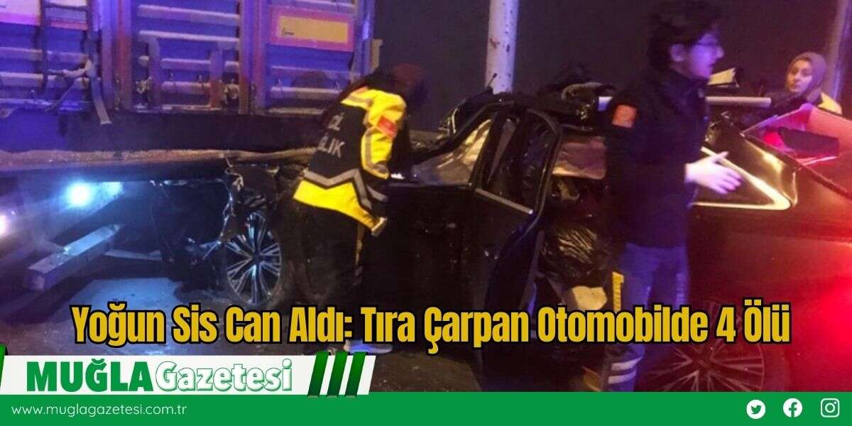Yoğun Sis Can Aldı: Tıra Çarpan Otomobilde 4 Ölü