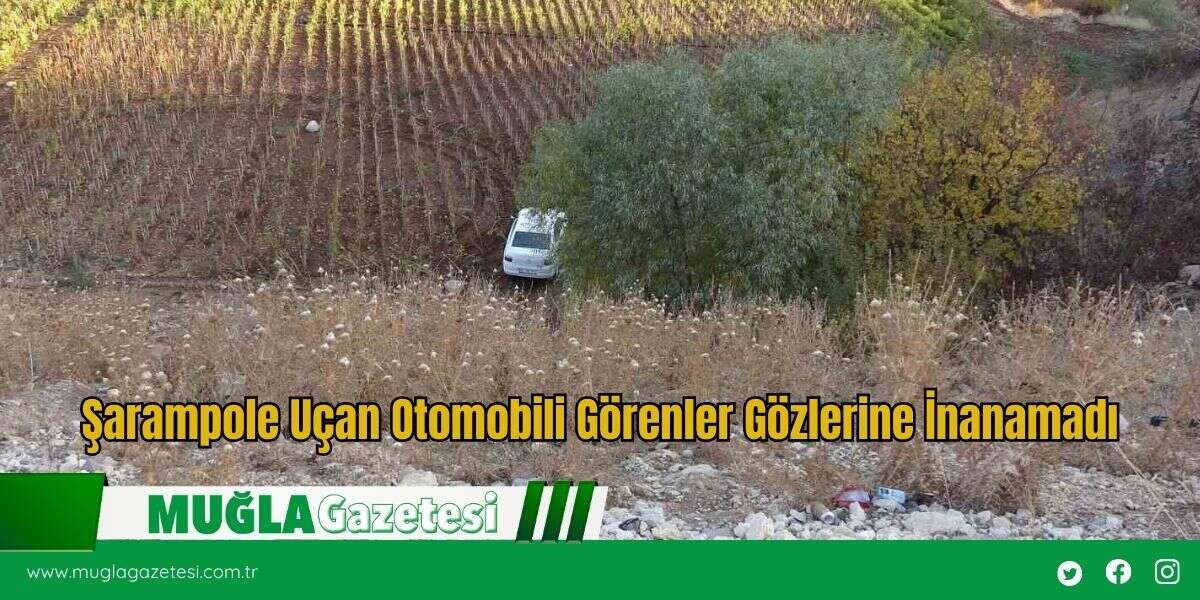 Şarampole Uçan Otomobili Görenler Gözlerine İnanamadı