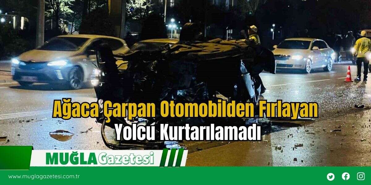 Ağaca Çarpan Otomobilden Fırlayan Yolcu Kurtarılamadı