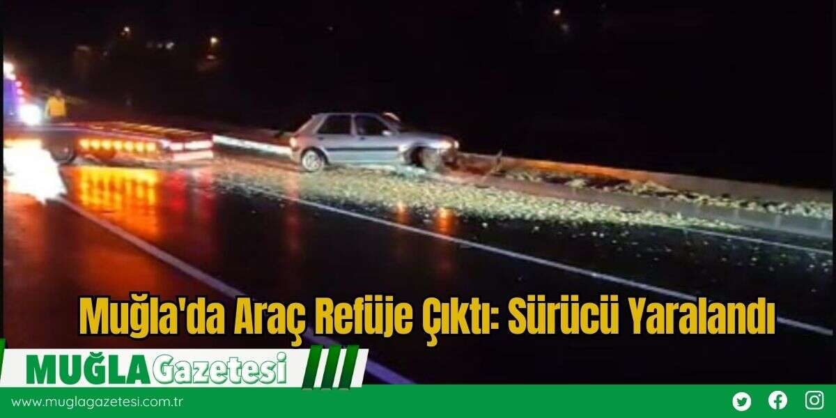 Muğla'da Araç Refüje Çıktı: Sürücü Yaralandı