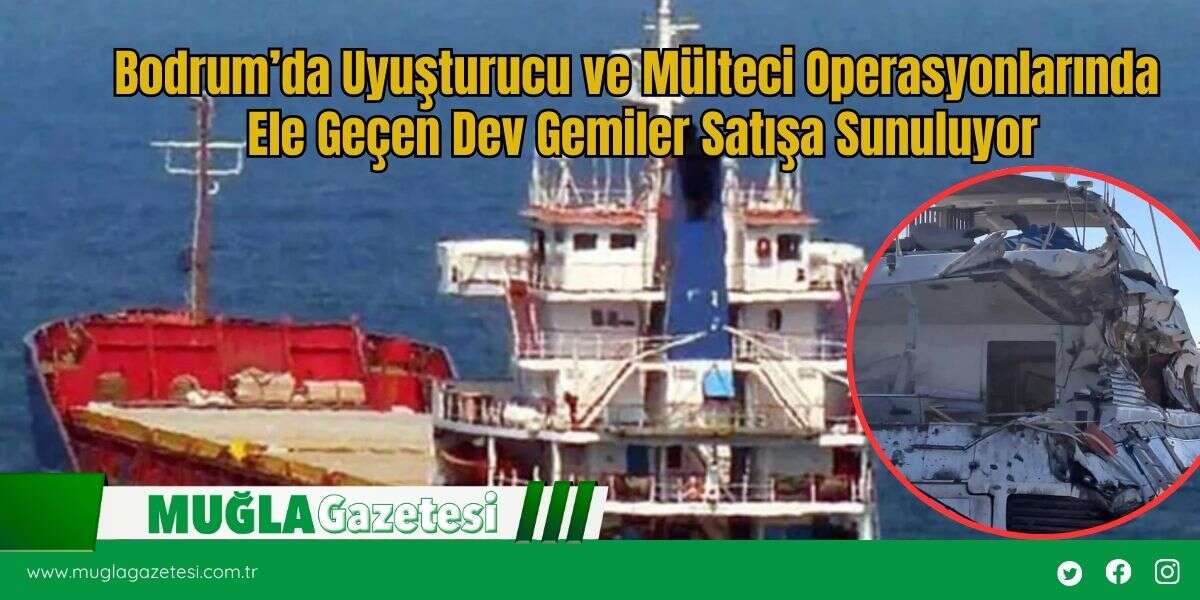 Bodrum’da Uyuşturucu ve Mülteci Operasyonlarında  Ele Geçen Dev Gemiler Satışa Sunuluyor