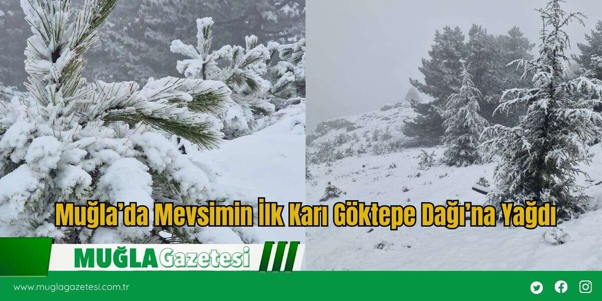 Muğla’da Mevsimin İlk Karı Göktepe Dağı’na Yağdı
