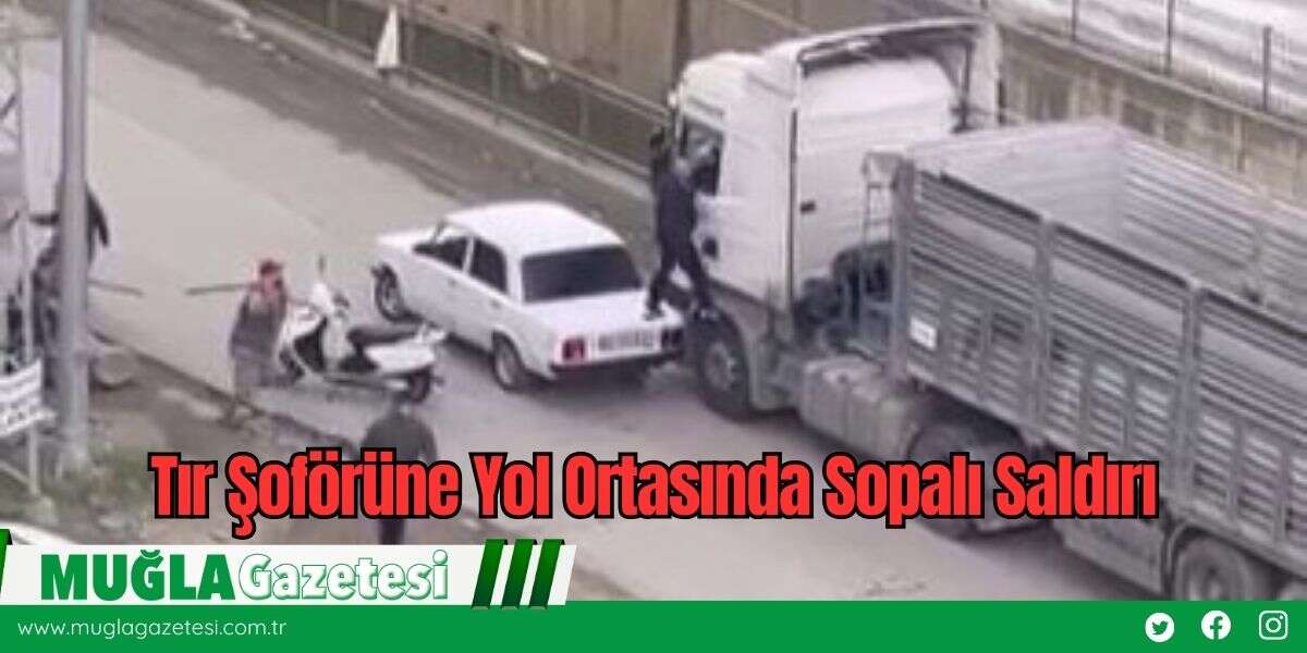 Tır Şoförüne Yol Ortasında Sopalı Saldırı