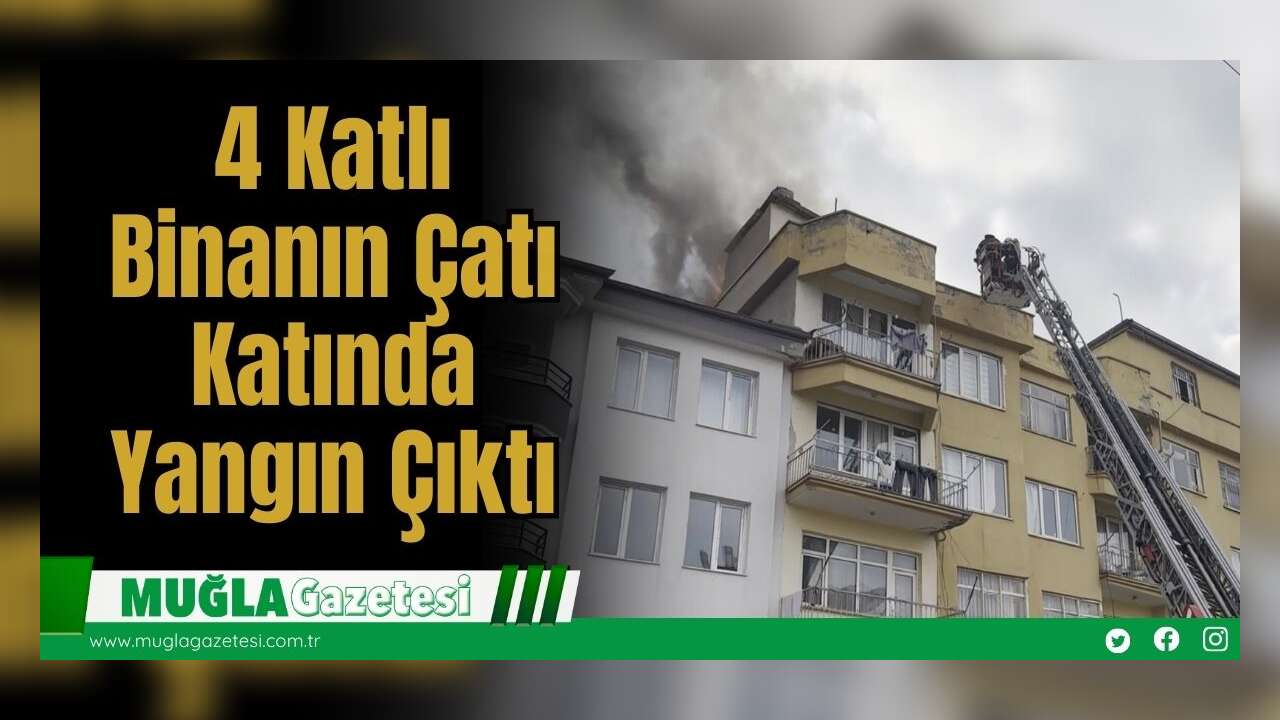 4 Katlı Binanın Çatı Katında Yangın Çıktı